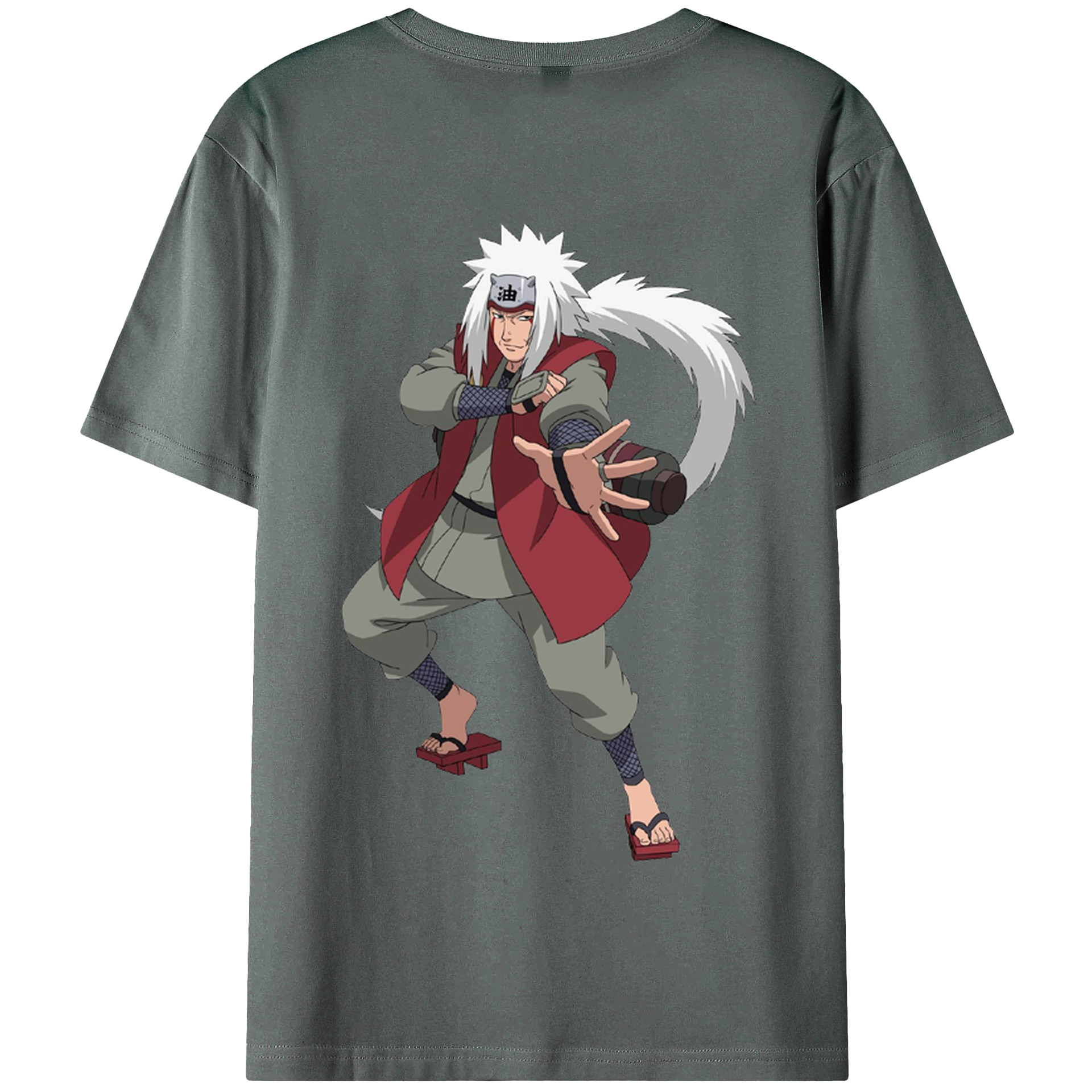 （画像用） NARUTO -ナルト- 自来也（じらいや） Jiraiya 綿100％半袖Tシャツ（背面プリント）